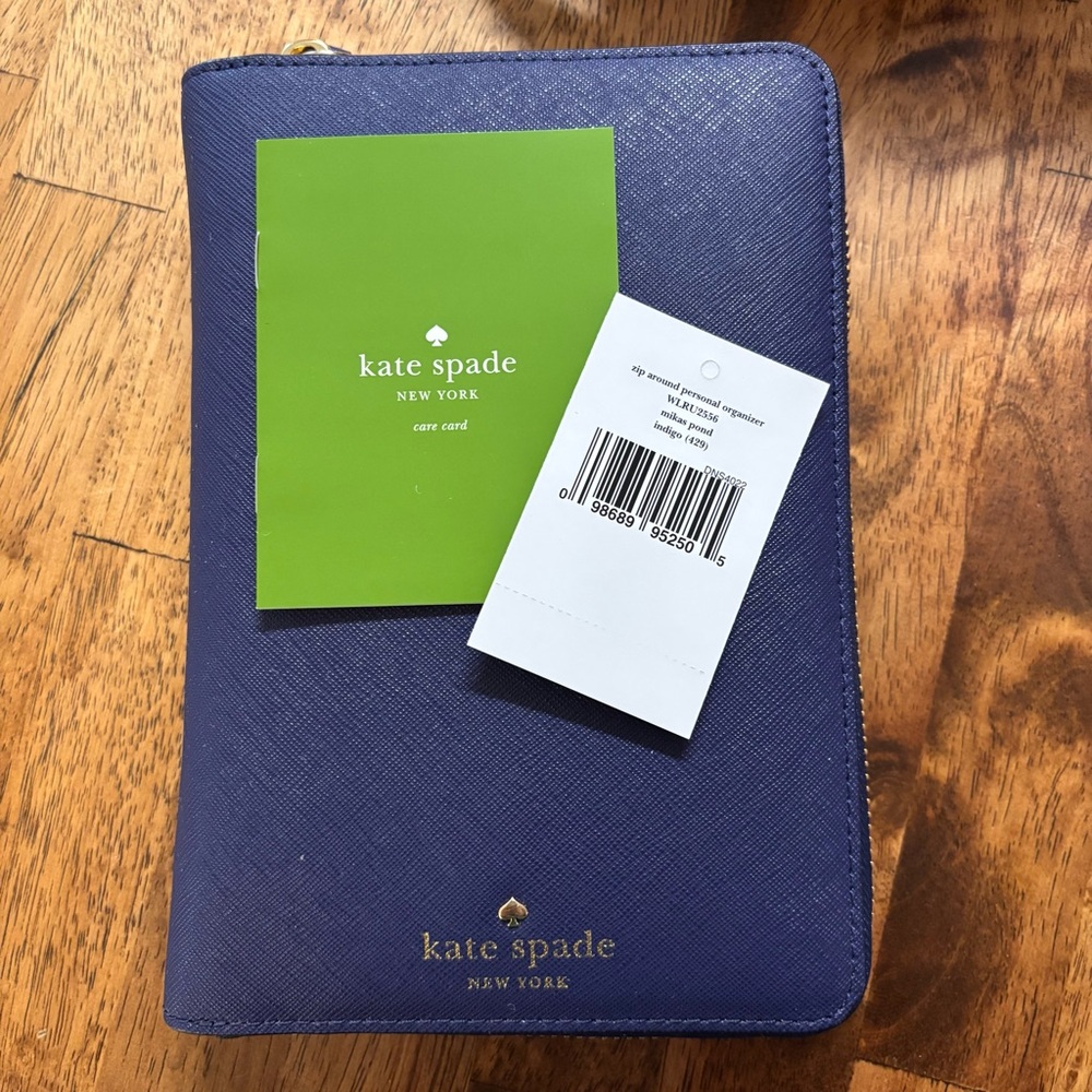 Kate Spade Zip Around Personal Planner Organizer Mika’s pond indigo
